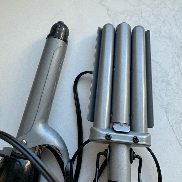 Set of Two Revlon Curling Iron Crimper Hair Styling Tool Low Heat Gray Plated - Picture 5 of 6